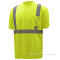 High Vis Short Sleeve Safety Shirt Moisture Wicking Mesh 2" Reflective Tapes
